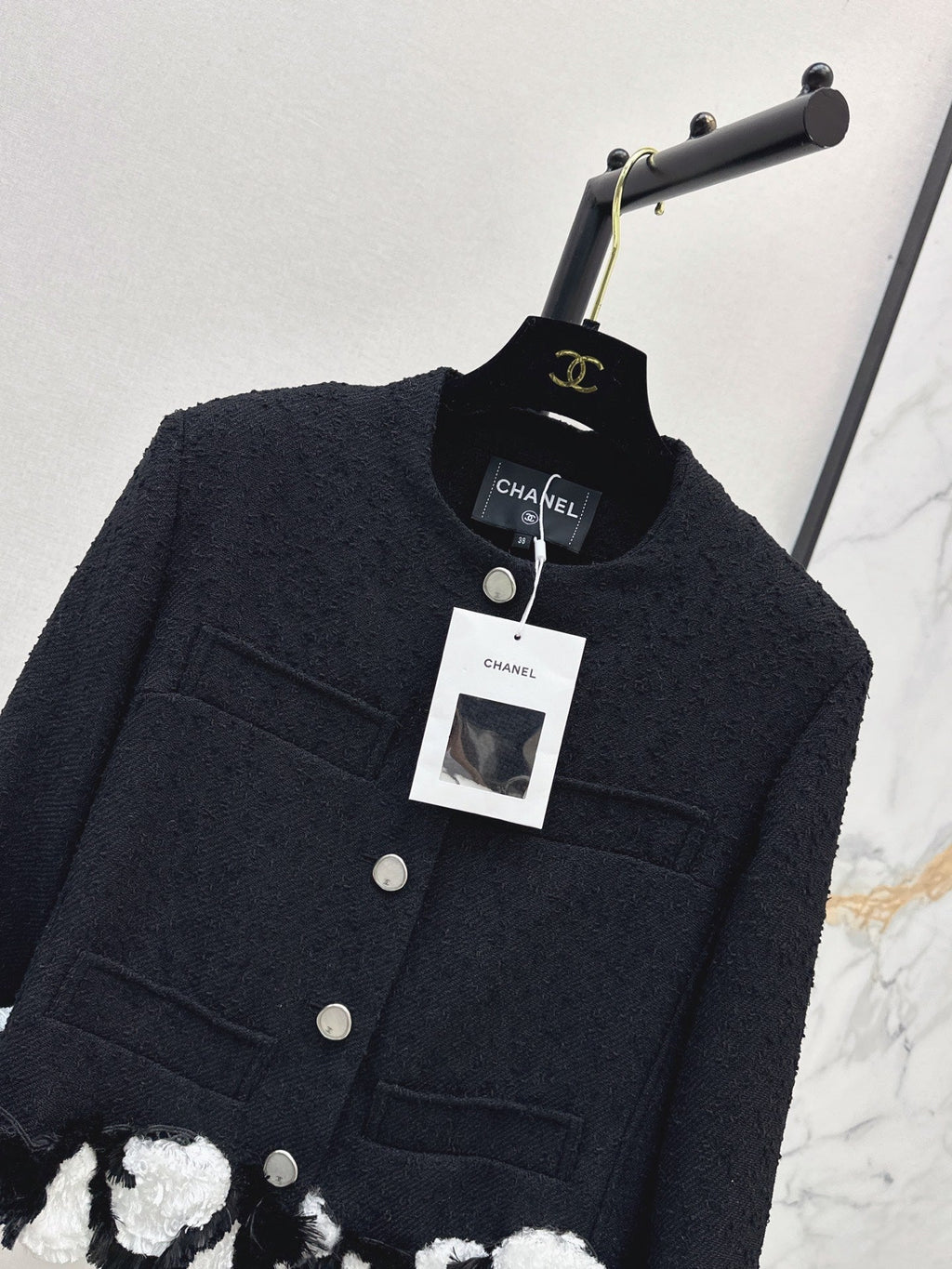 🔥Highest Quality🔥26FW New Runway Style Color-Block Tweed Jacket 🖤