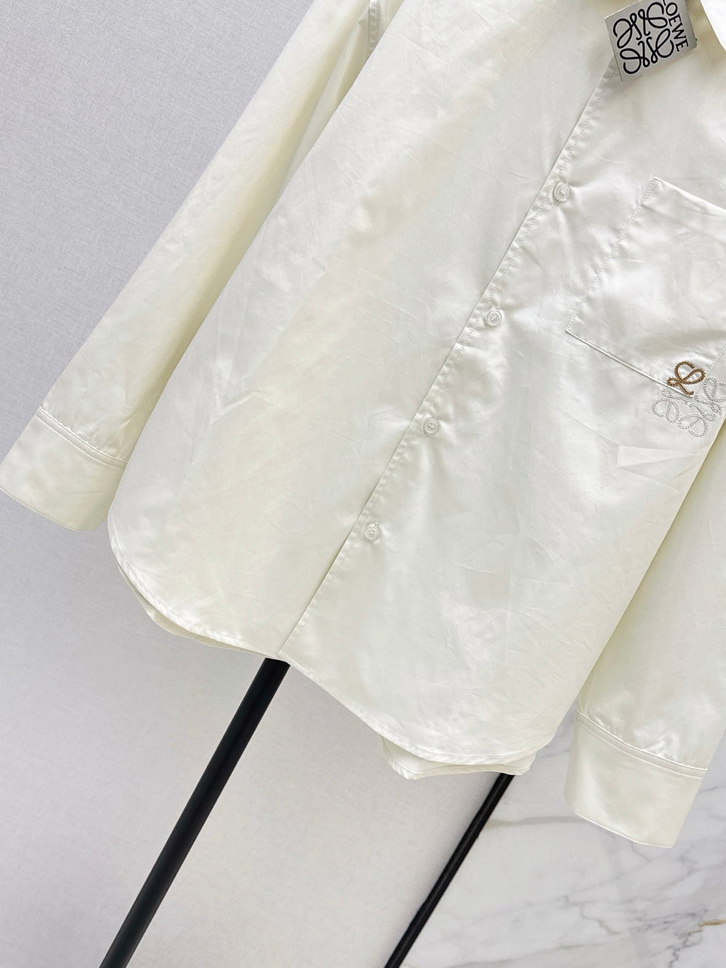 🔥Highest Quality🔥26FW New Minimalist & Relaxed Style: Logo-Embroidered Shirt in Creamy Apricot 🤍