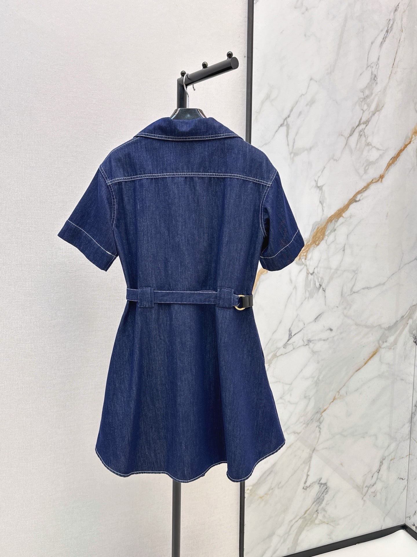 26FW New Triomphe Logo Embroidered Denim Dress 🖤