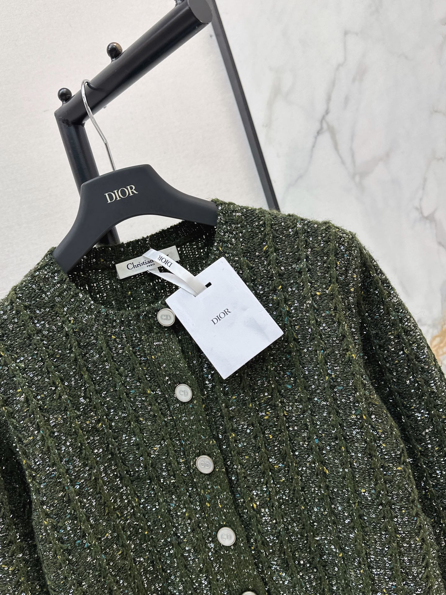 🔥Highest Quality🔥26FW New Iridescent Sequin Cashmere Cardigan 🖤
