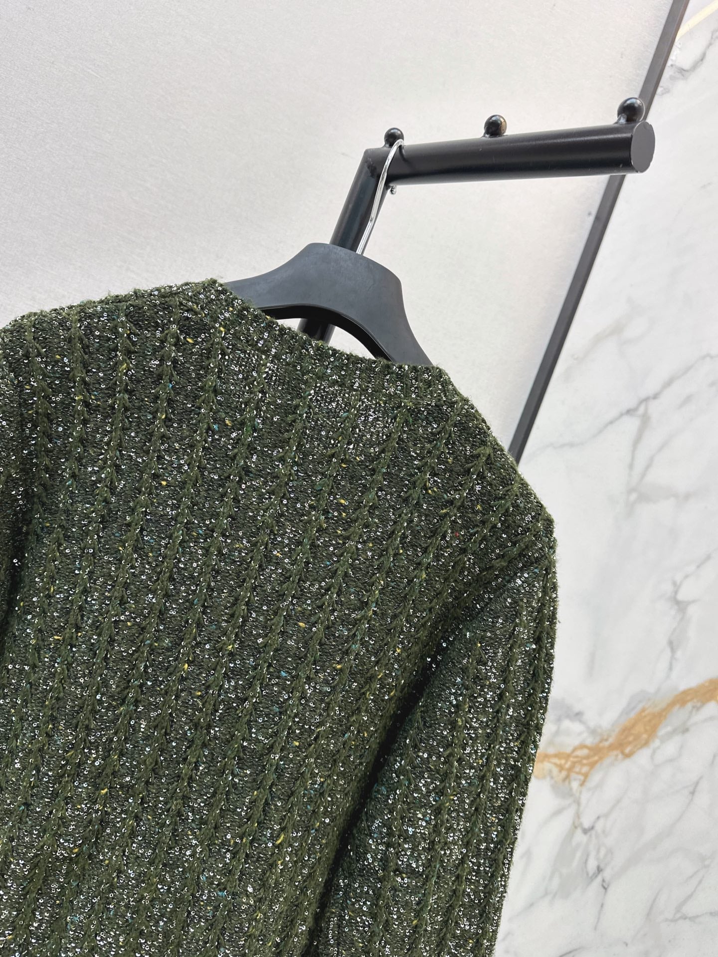 🔥Highest Quality🔥26FW New Iridescent Sequin Cashmere Cardigan 🖤