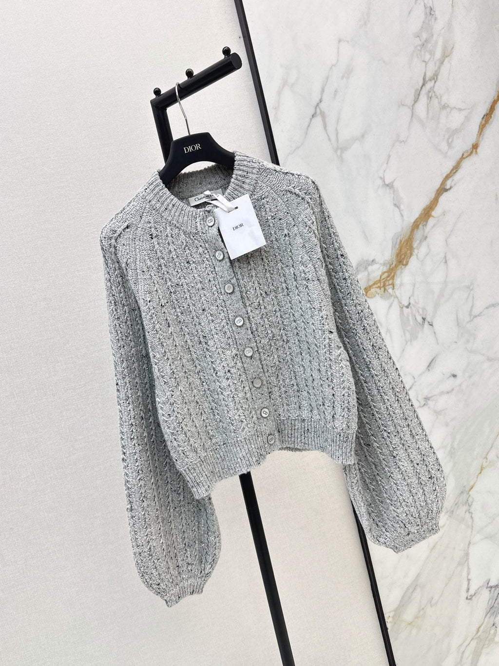 🔥Highest Quality🔥26FW New Premium Grey Iridescent Sequin Cardigan 🩶