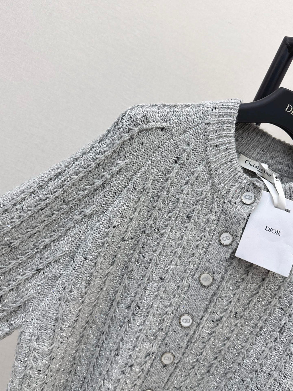 🔥Highest Quality🔥26FW New Premium Grey Iridescent Sequin Cardigan 🩶