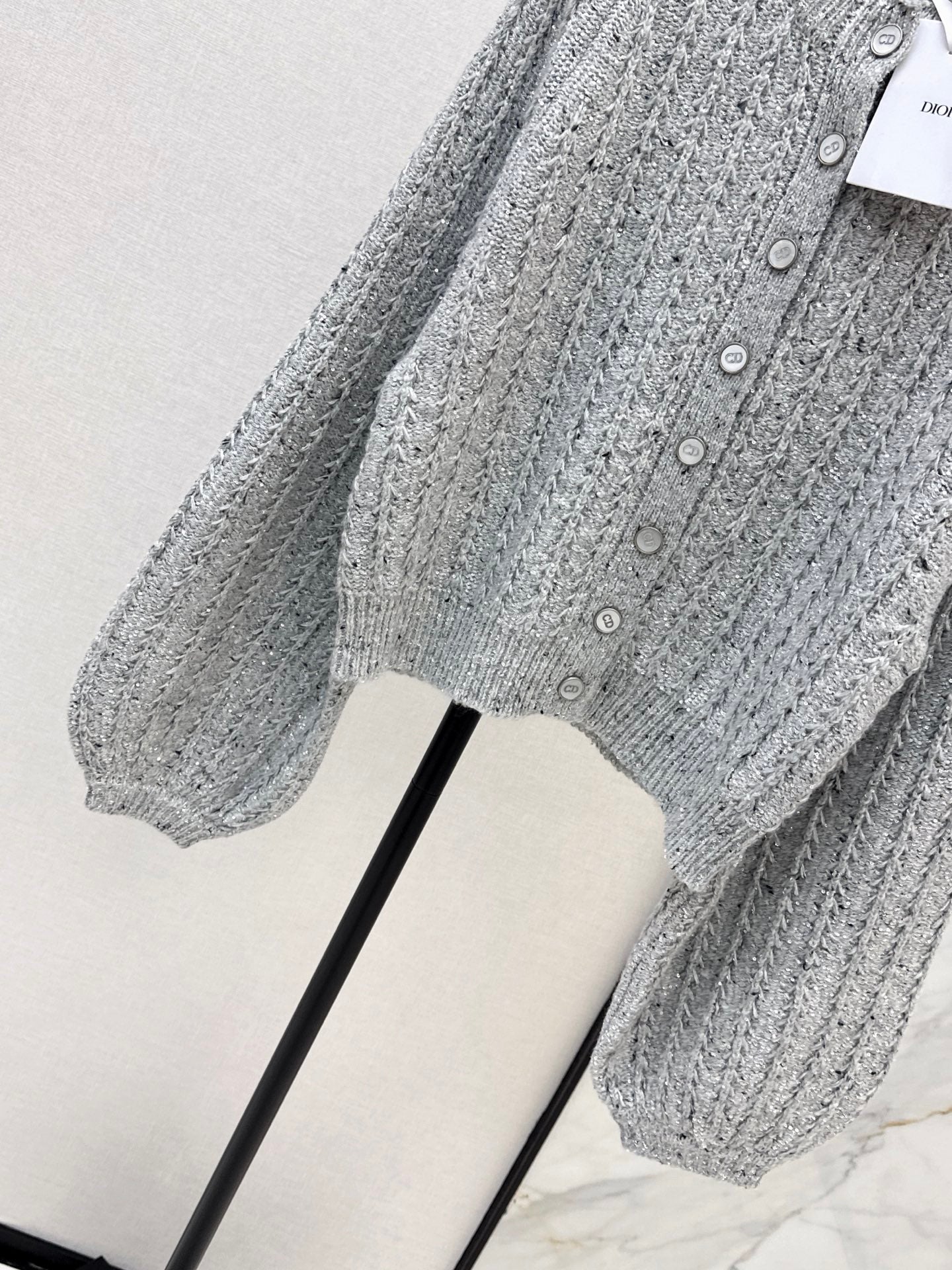 🔥Highest Quality🔥26FW New Premium Grey Iridescent Sequin Cardigan 🩶