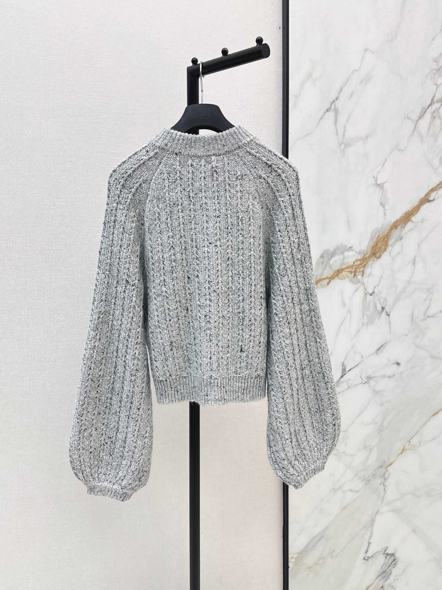 🔥Highest Quality🔥26FW New Premium Grey Iridescent Sequin Cardigan 🩶