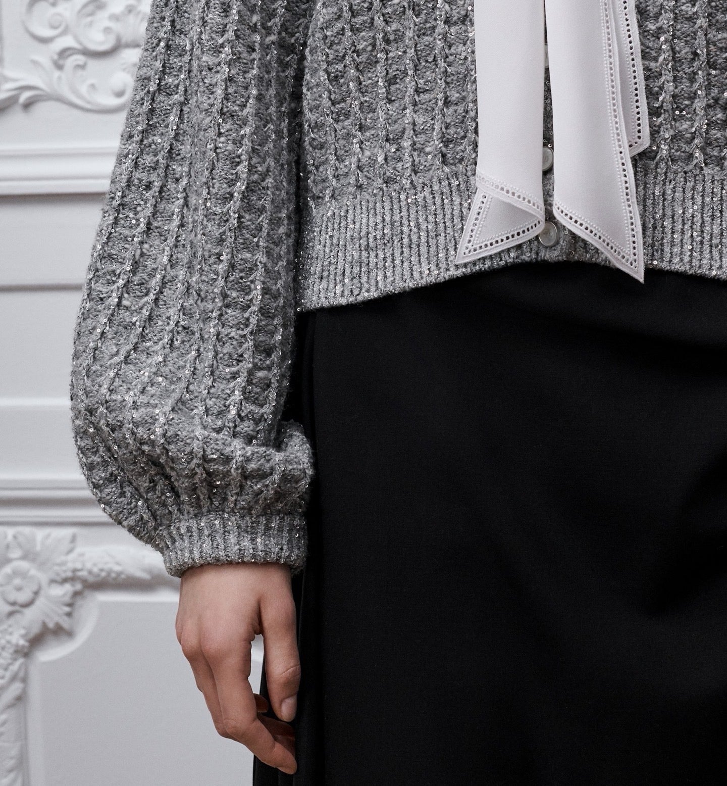 🔥Highest Quality🔥26FW New Premium Grey Iridescent Sequin Cardigan 🩶