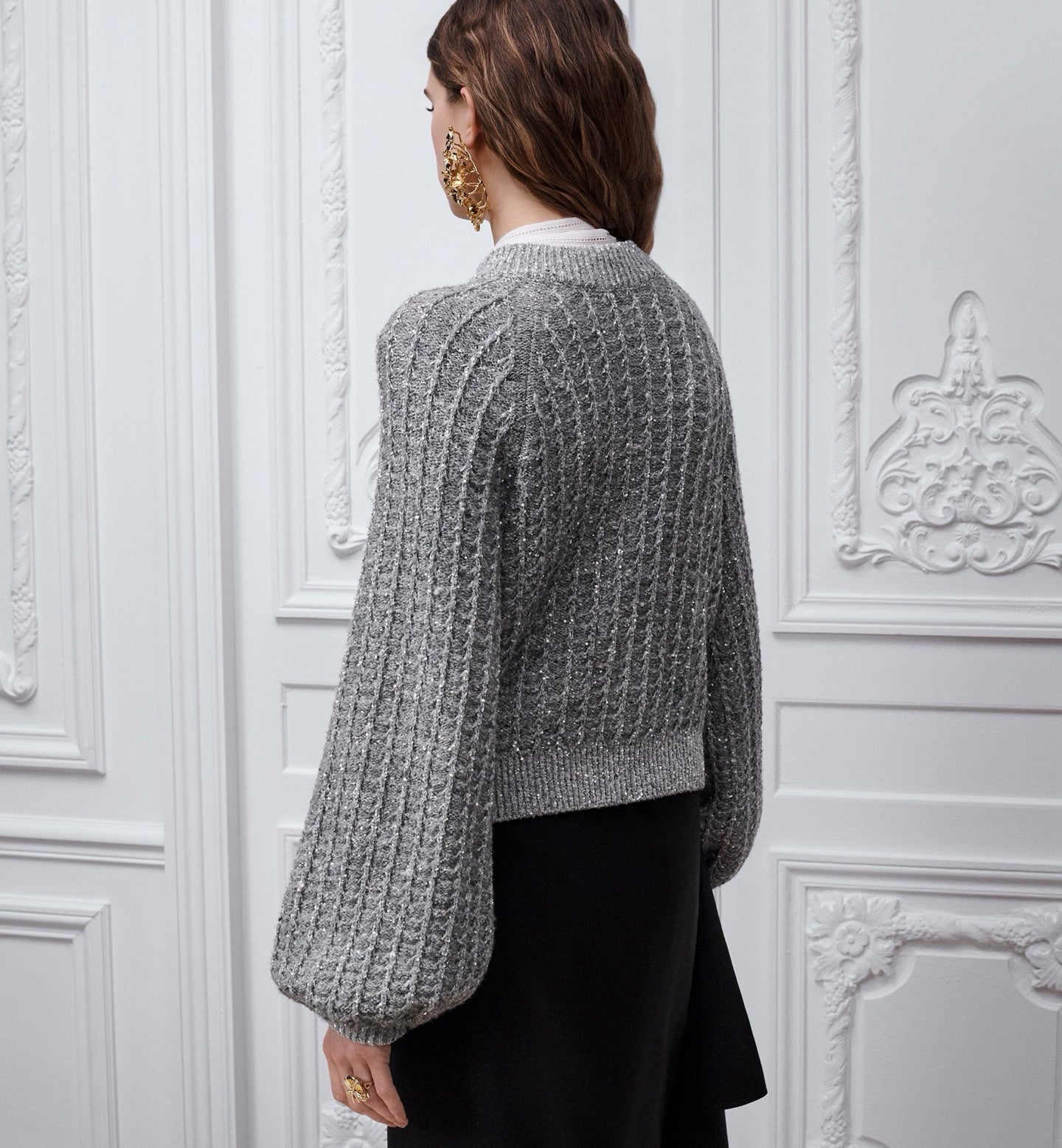🔥Highest Quality🔥26FW New Premium Grey Iridescent Sequin Cardigan 🩶