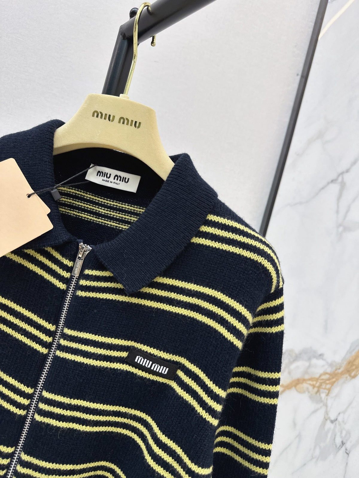 26FW New Striped Knit Cardigan with Collar 🖤