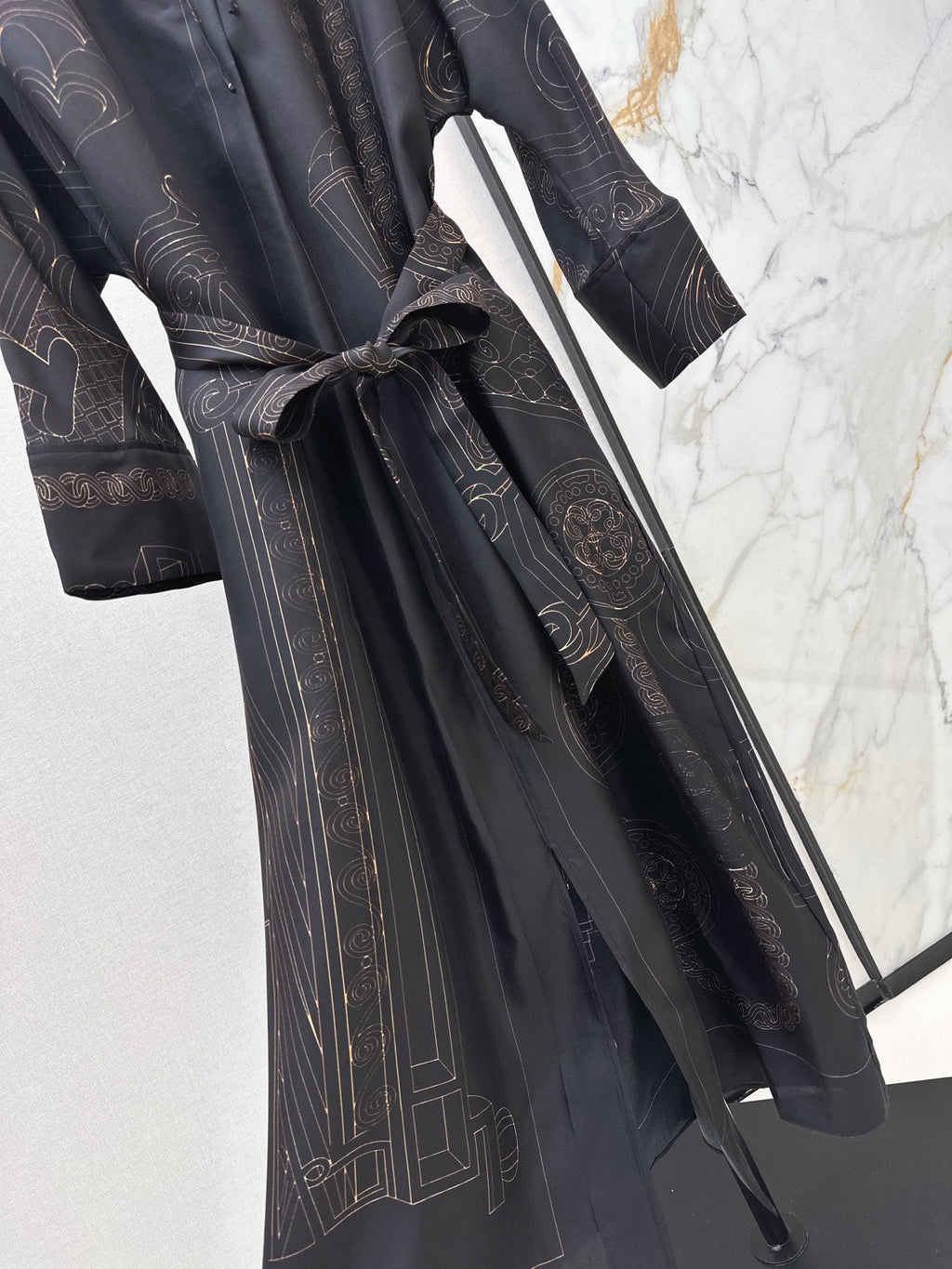 Hermès/🔥Highest Quality🔥26FW New Printed Silk Dress 🖤