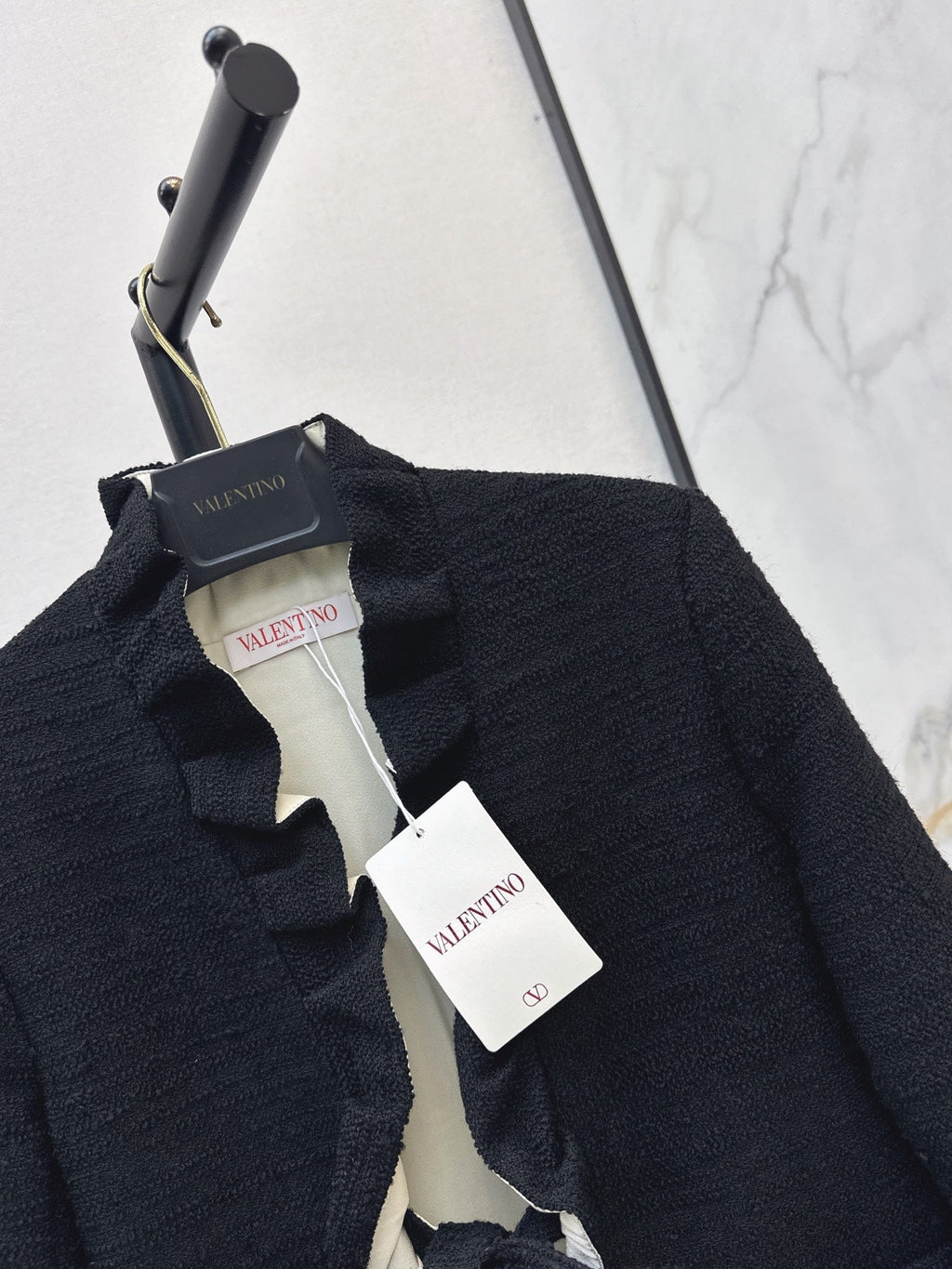 VALENTINO/26FW New Mixed-Color Ruffled Cardigan-Style Jacket 🖤