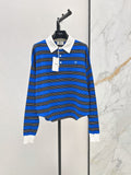 26FW New Striped Long-Sleeve Knit Polo 🩵