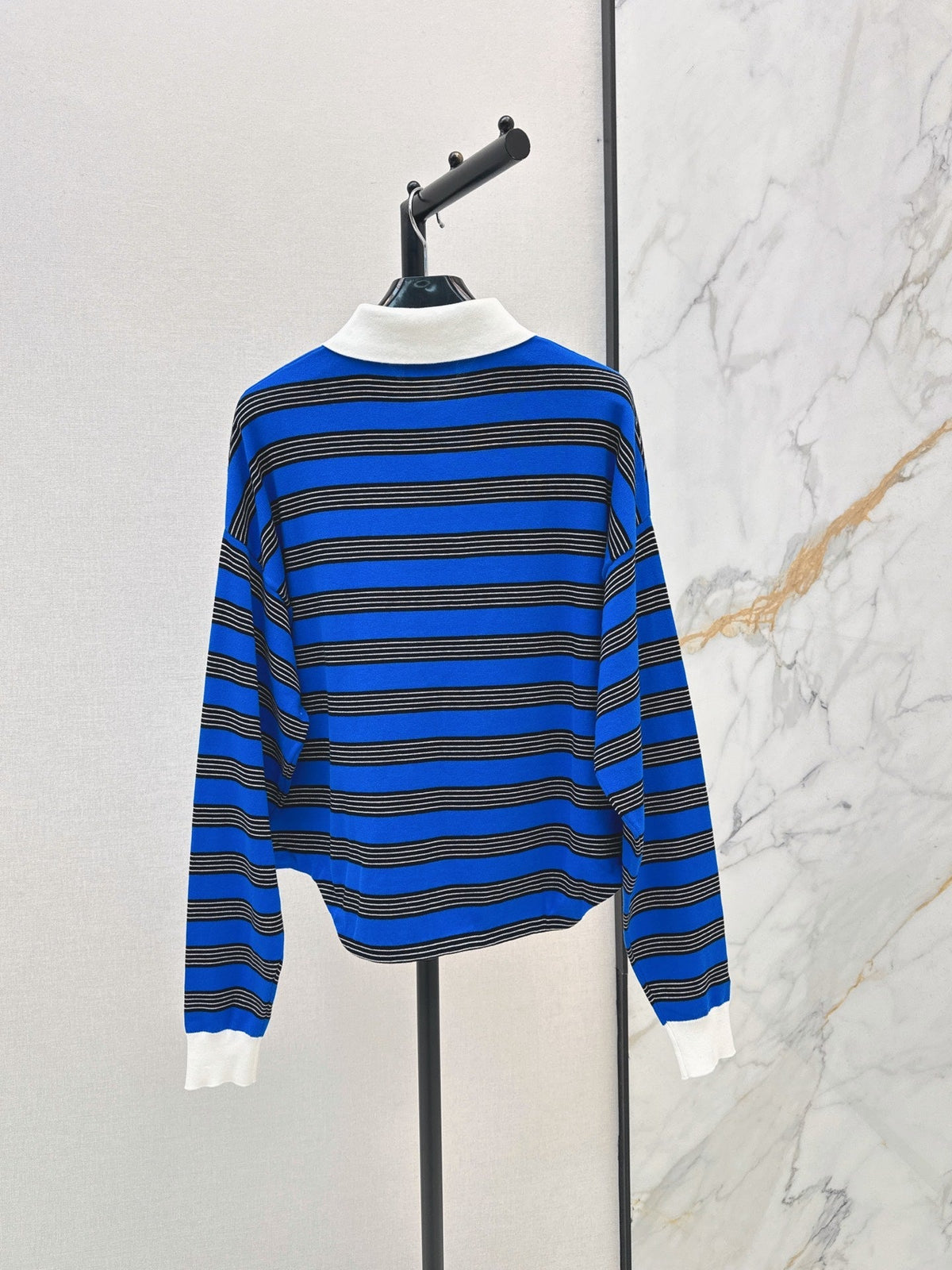 26FW New Striped Long-Sleeve Knit Polo 🩵