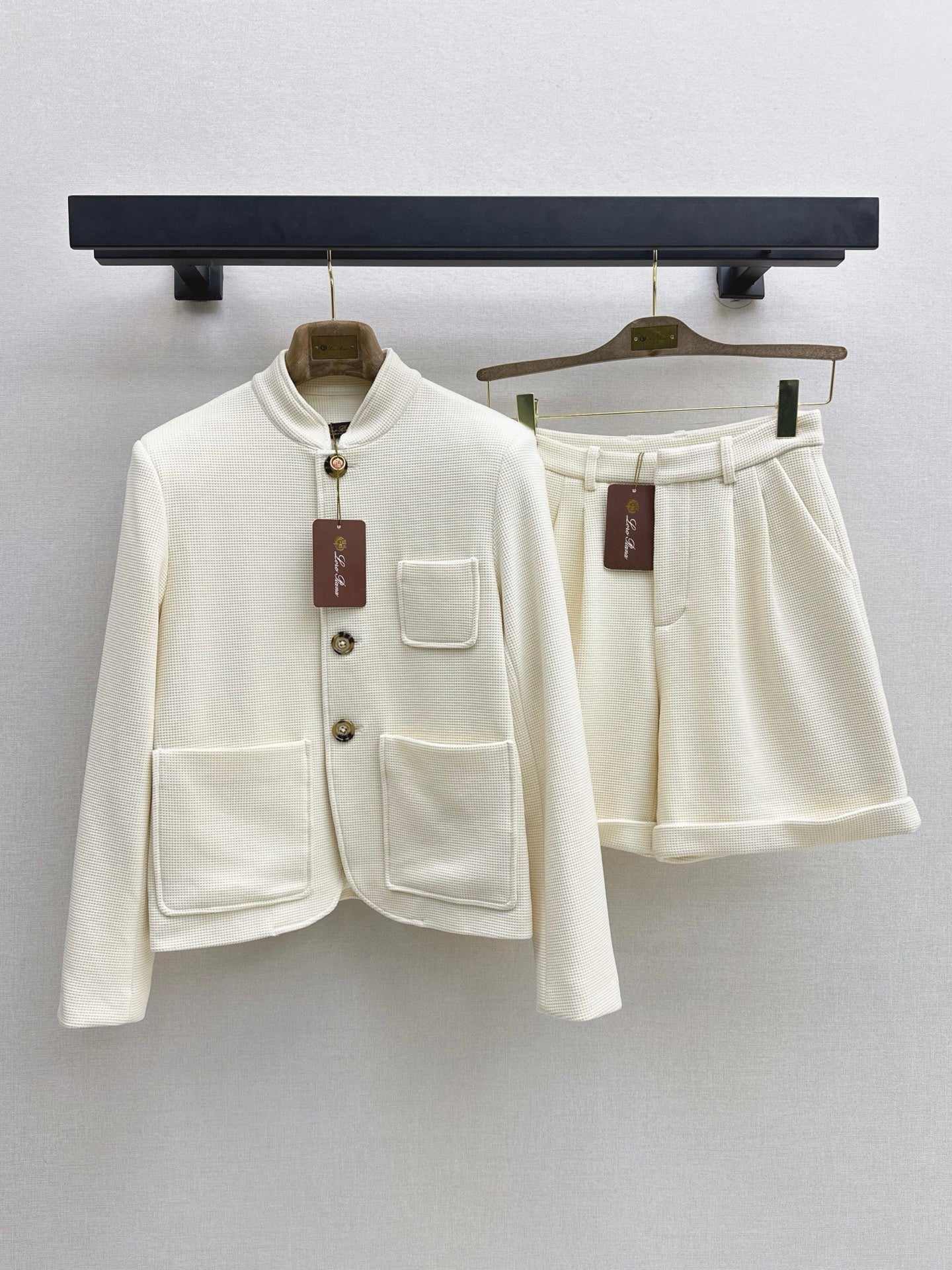 🔥Highest Quality🔥26FW New Cream Waffle-Knit Stand-Collar Jacket 🤍