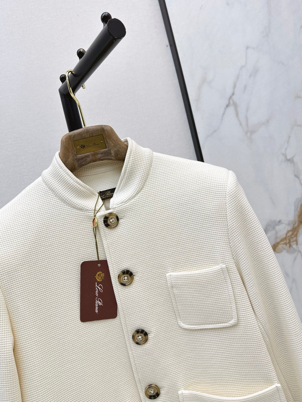 🔥Highest Quality🔥26FW New Cream Waffle-Knit Stand-Collar Jacket 🤍