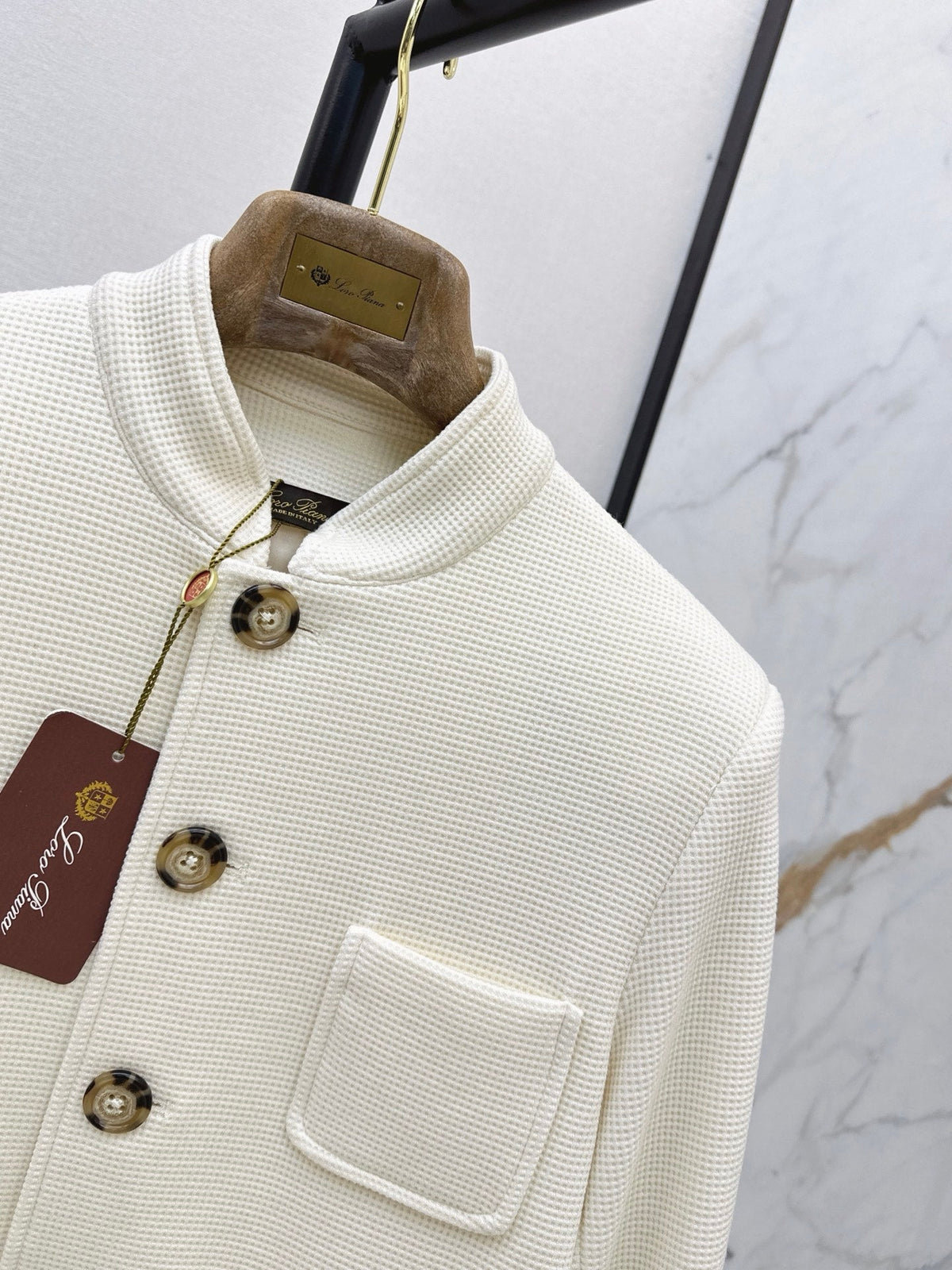 🔥Highest Quality🔥26FW New Cream Waffle-Knit Stand-Collar Jacket 🤍