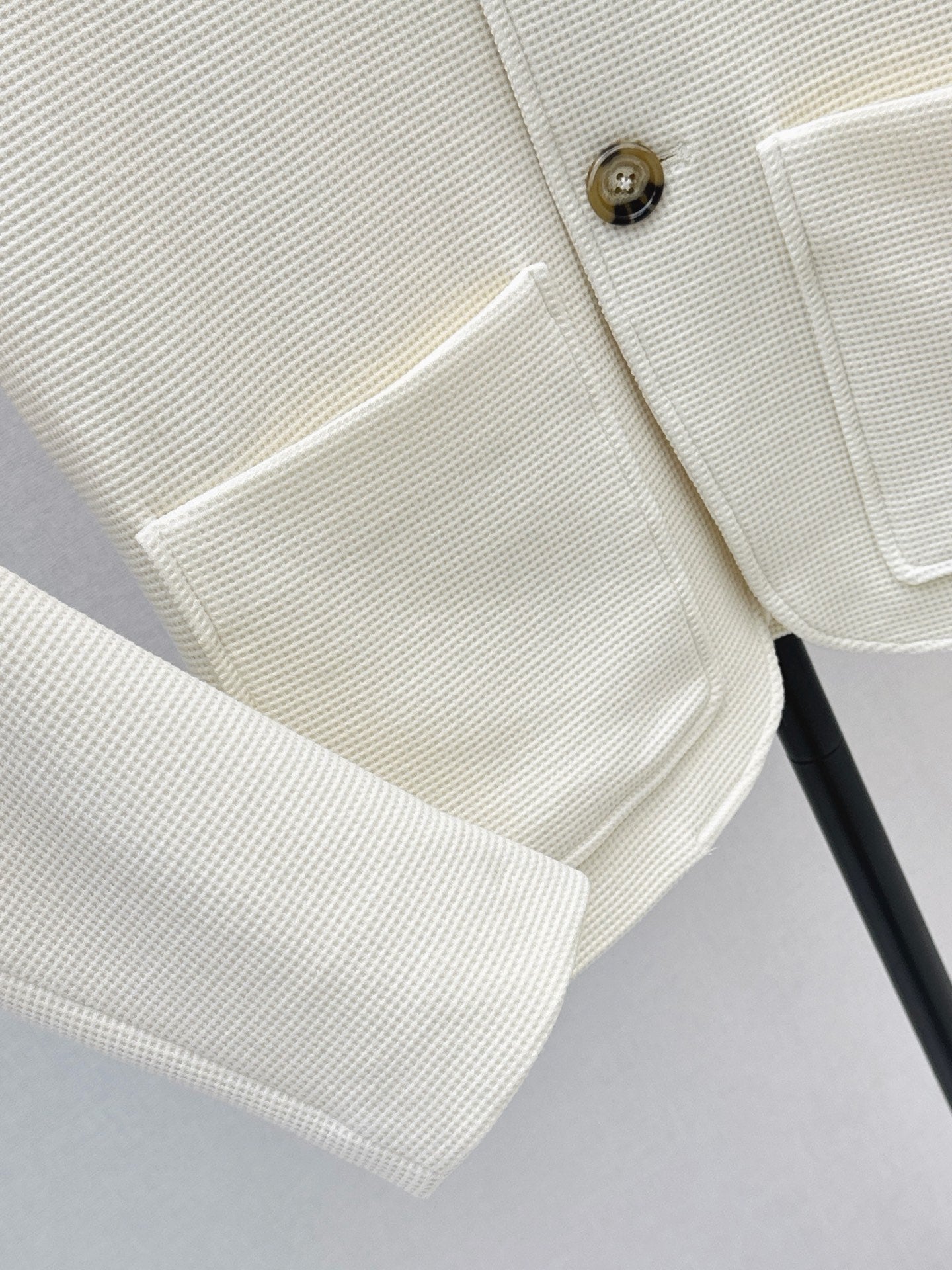 🔥Highest Quality🔥26FW New Cream Waffle-Knit Stand-Collar Jacket 🤍