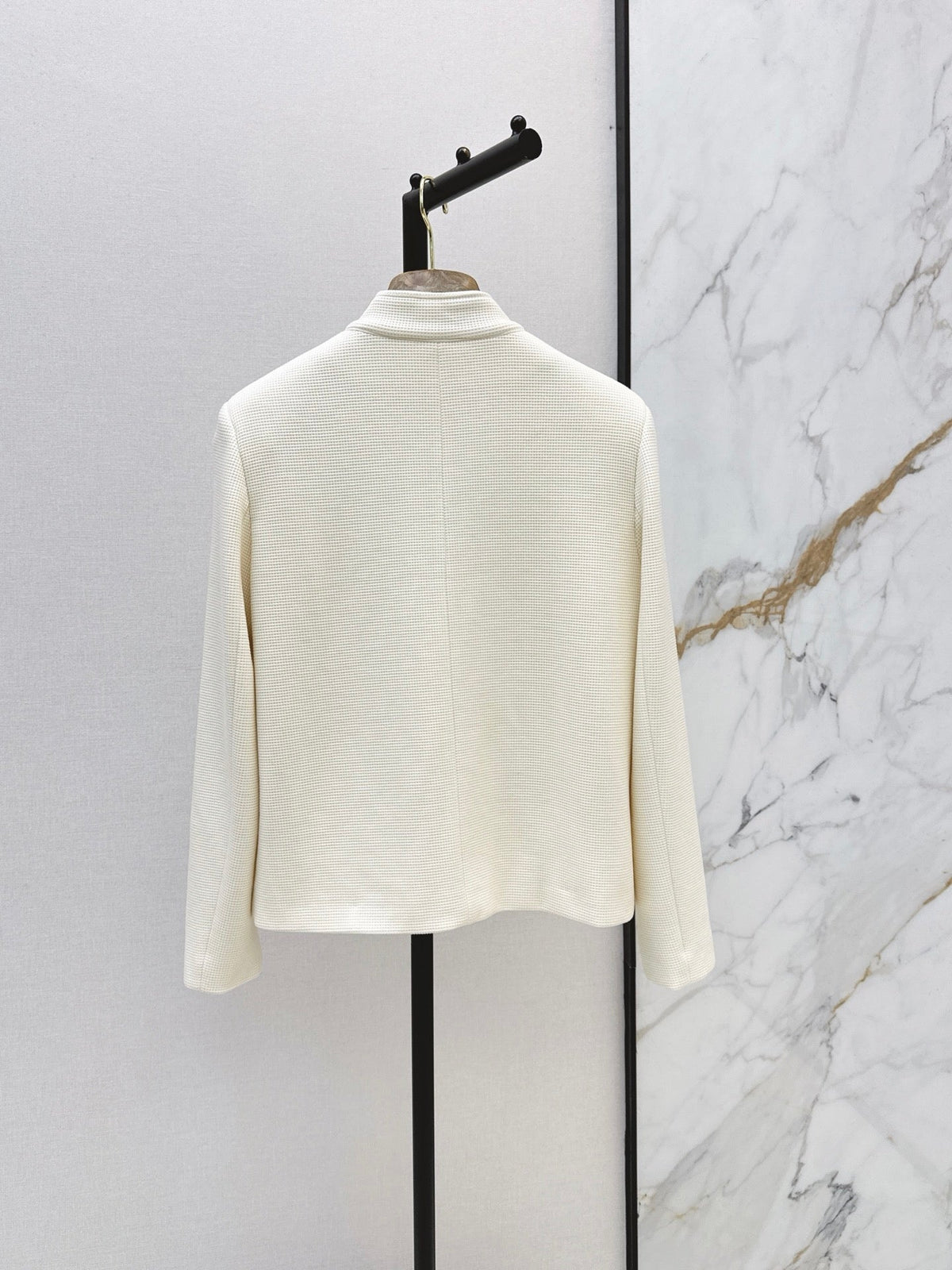 🔥Highest Quality🔥26FW New Cream Waffle-Knit Stand-Collar Jacket 🤍