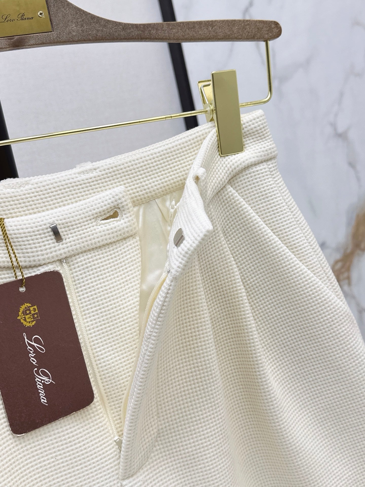 🔥Highest Quality🔥26FW New Cream Waffle-Knit Straight-Leg Shorts 🤍