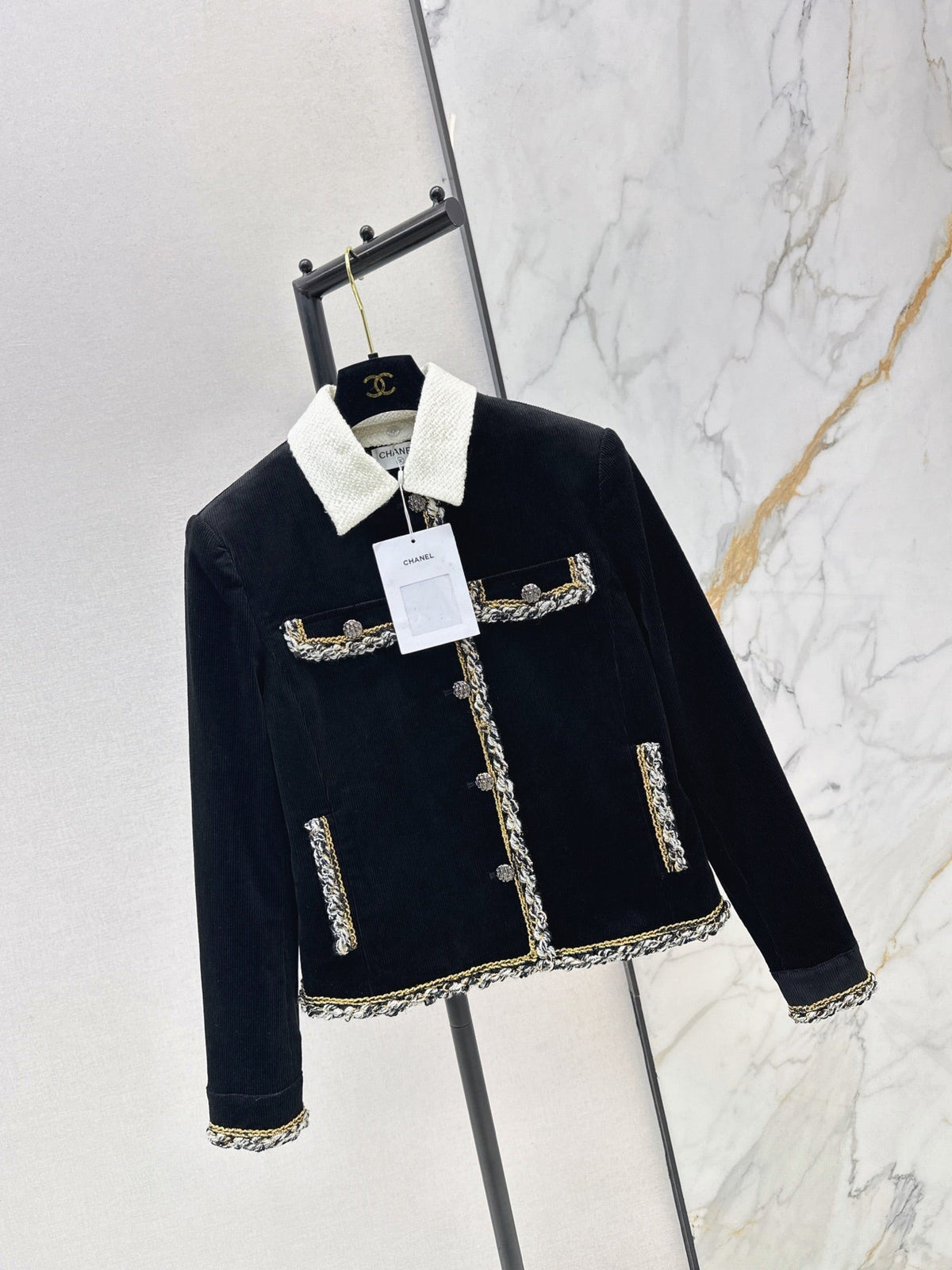 26FW New Color-Block Corduroy Jacket with Detachable Collar 🖤
