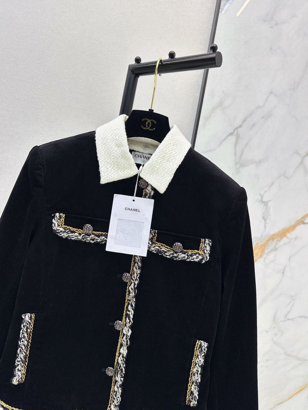 26FW New Color-Block Corduroy Jacket with Detachable Collar 🖤