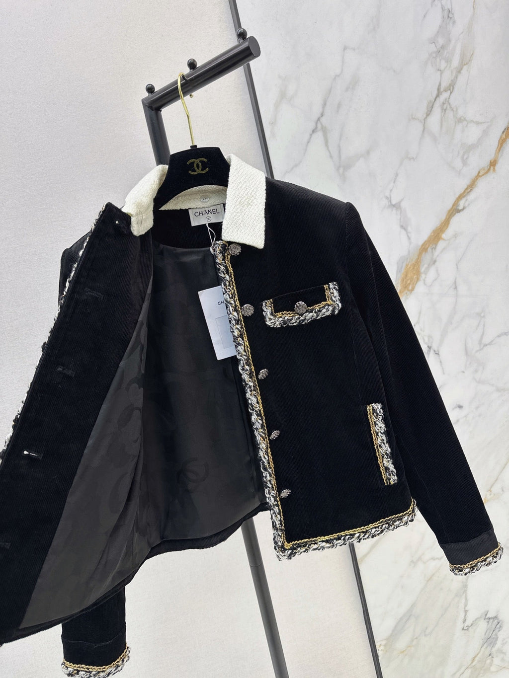 26FW New Color-Block Corduroy Jacket with Detachable Collar 🖤