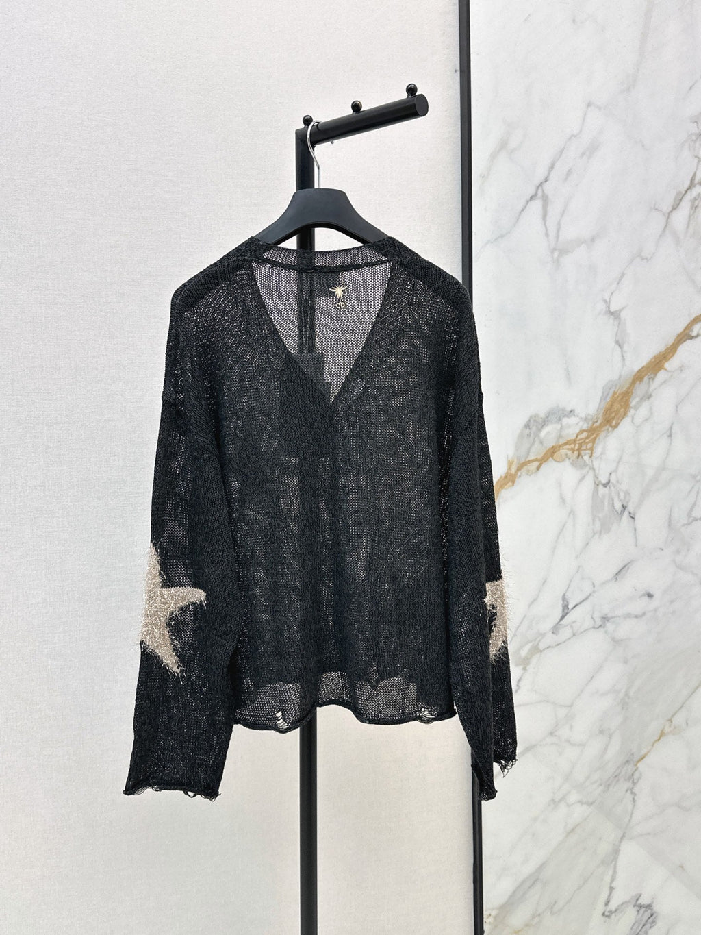 26FW New V-neck Cardigan with Jacquard Star Pattern 🤍