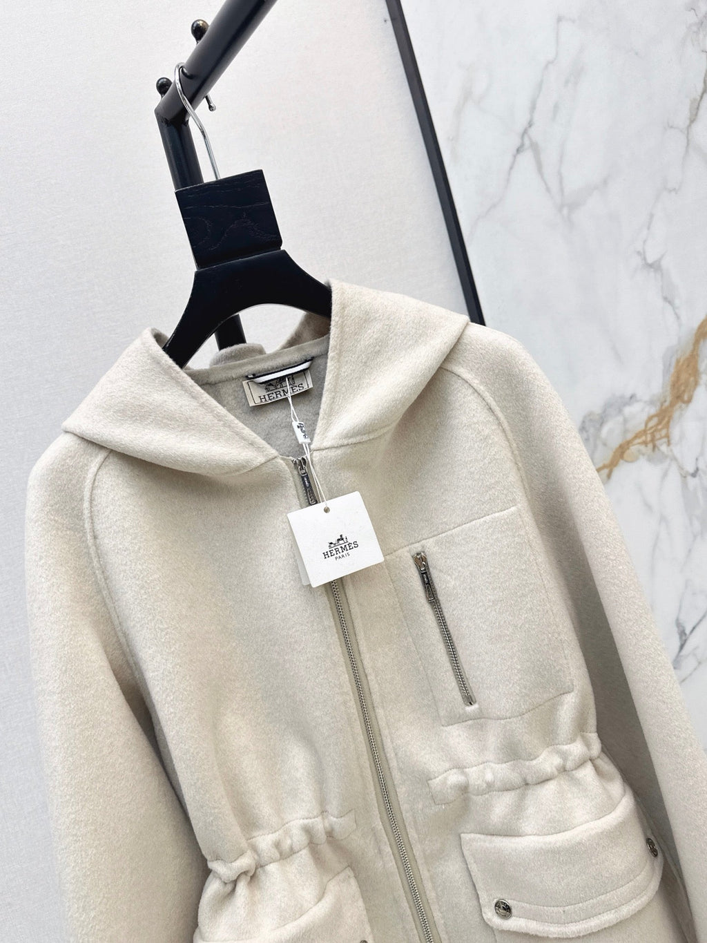 26FW New Reversible Cashmere Long Hooded Coat with Drawstring Waist 🖤