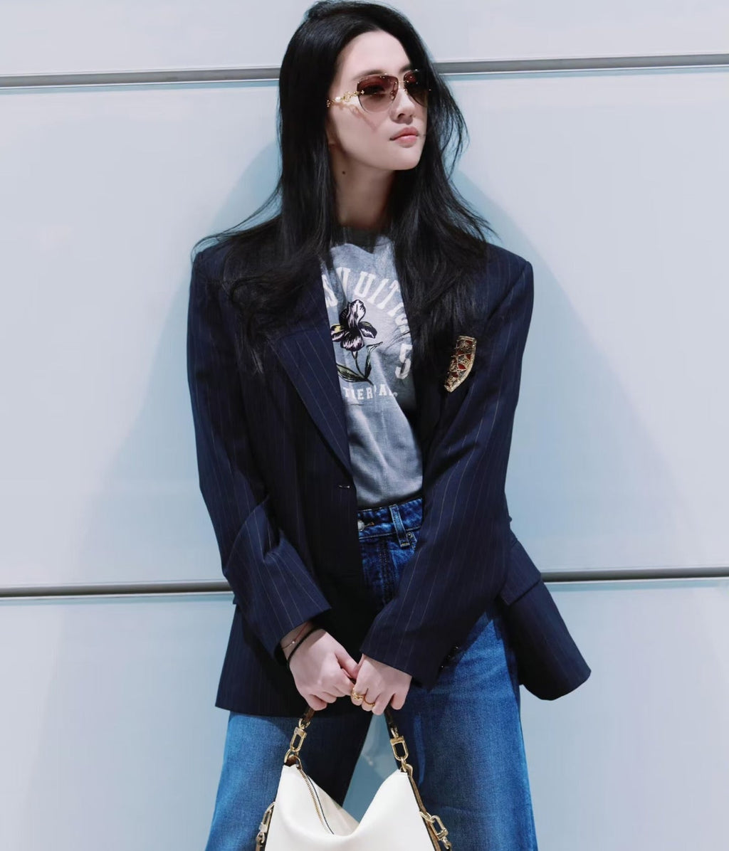 🔥Highest Quality🔥26FW New Striped Badge Blazer 🖤