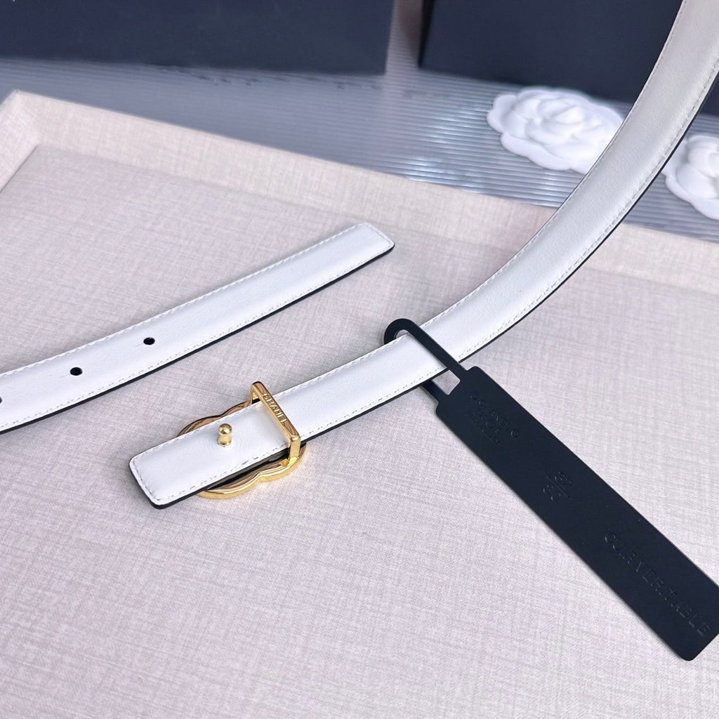 26FW New Black & White Top-Grain Cowhide Belt 20mm