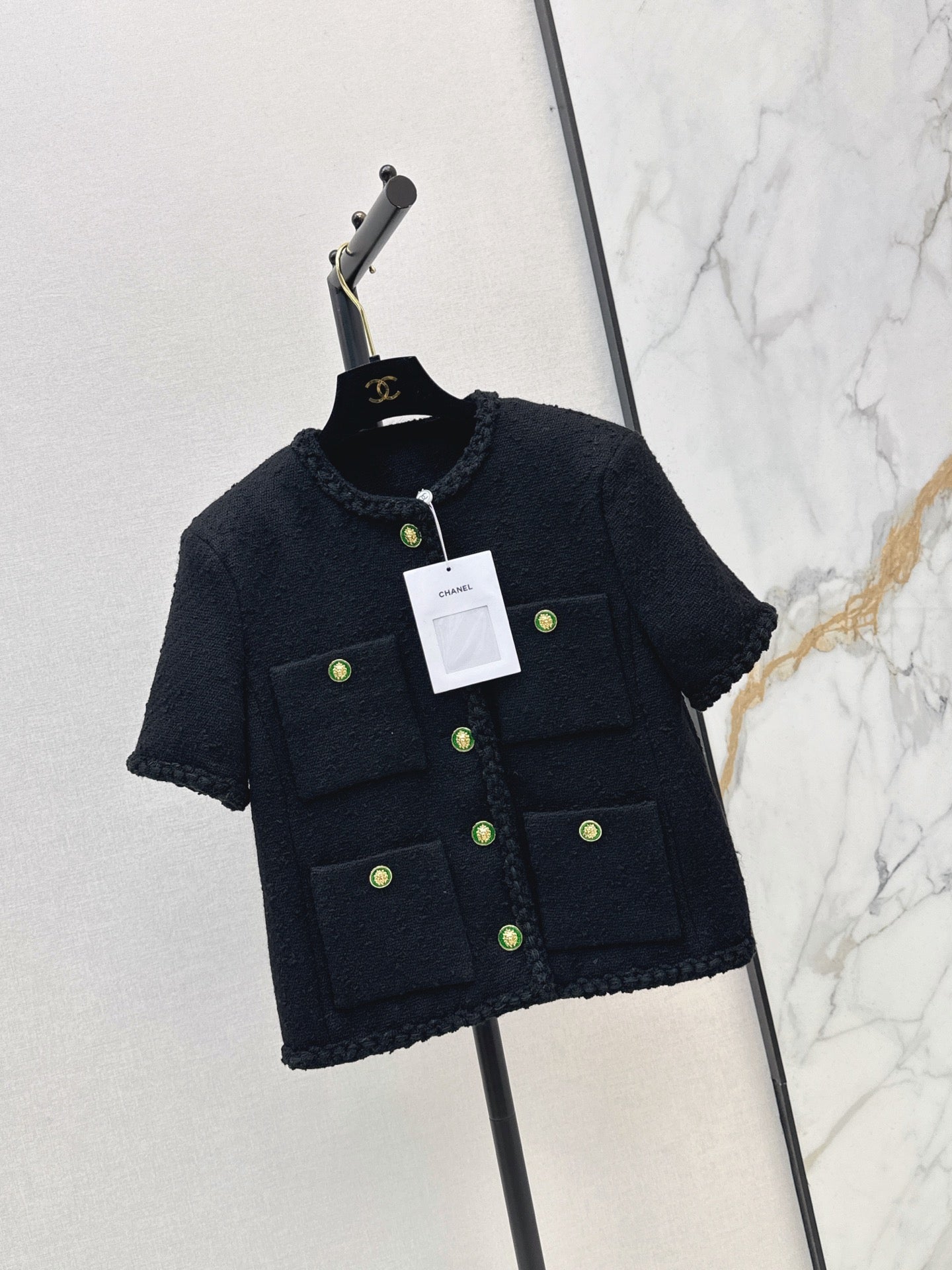 26FW New Knit Crew-Neck Short-Sleeve Jacket with Four Pockets 🖤