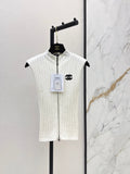 26FW New Color-Block Square-Neck Slim-Fit Sleeveless Knit Top 🤎