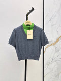26FW New Mock-Layer High-Neck Cropped Knit Top 🩶