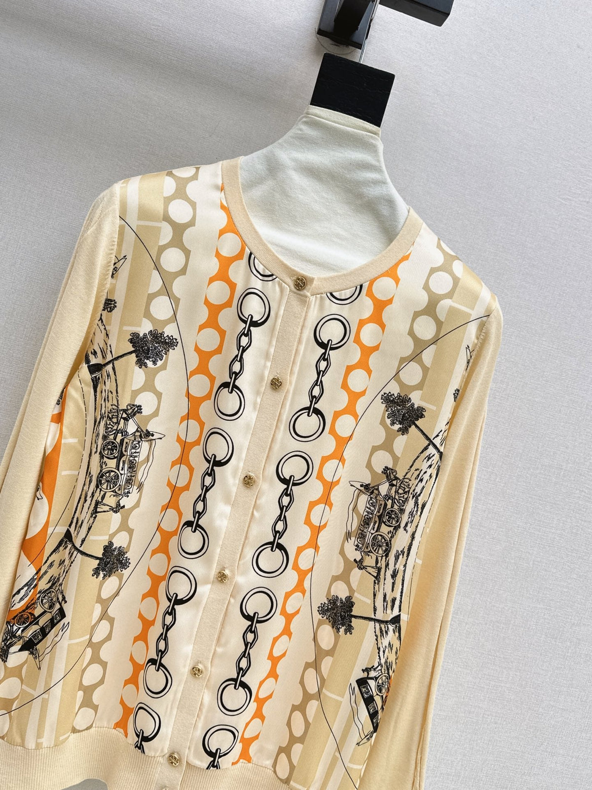 26FW New Long-Sleeve Knit Cardigan with Mixed Prints 🖤