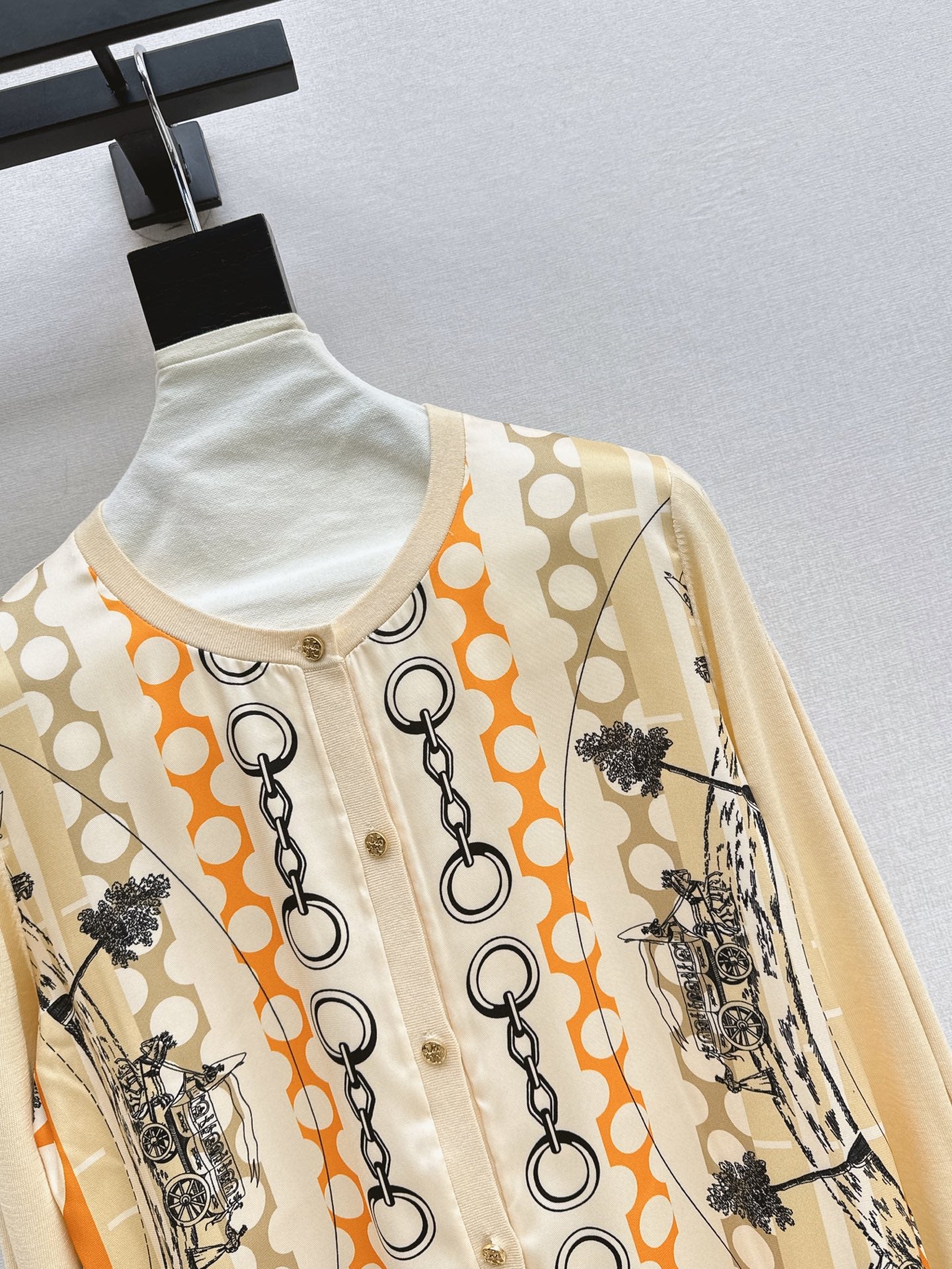 26FW New Long-Sleeve Knit Cardigan with Mixed Prints 🖤
