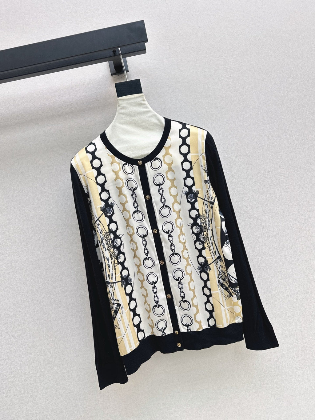 26FW New Long-Sleeve Knit Cardigan with Mixed Prints 🖤