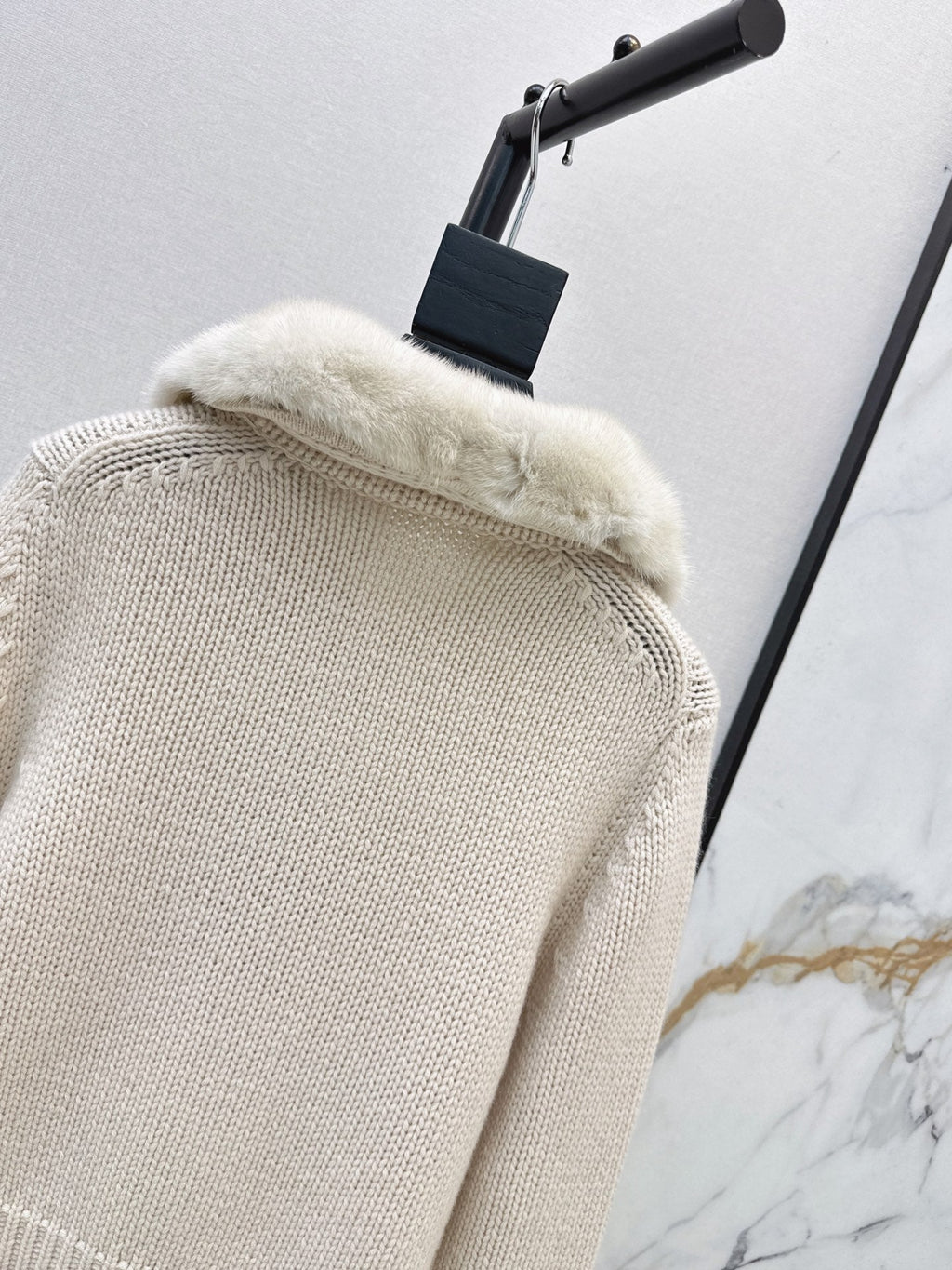 🔥Highest Quality🔥26FW New Cashmere Cardigan with Detachable Mink Collar 🖤