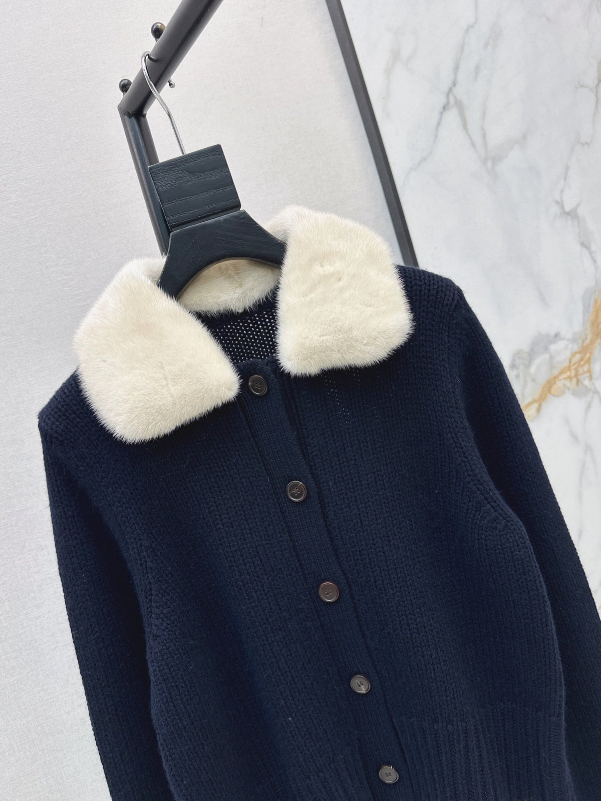 🔥Highest Quality🔥26FW New Cashmere Cardigan with Detachable Mink Collar 🖤