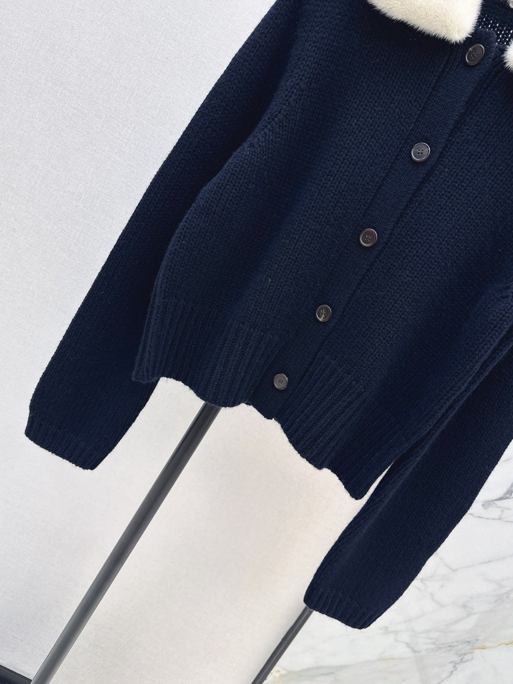 🔥Highest Quality🔥26FW New Cashmere Cardigan with Detachable Mink Collar 🖤