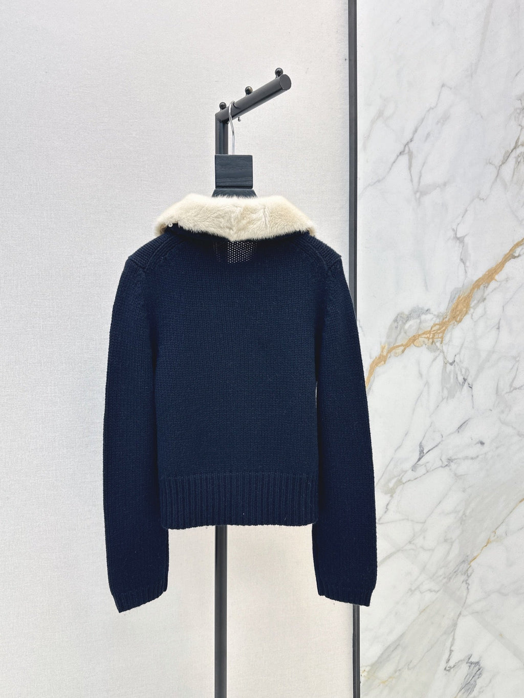 🔥Highest Quality🔥26FW New Cashmere Cardigan with Detachable Mink Collar 🖤