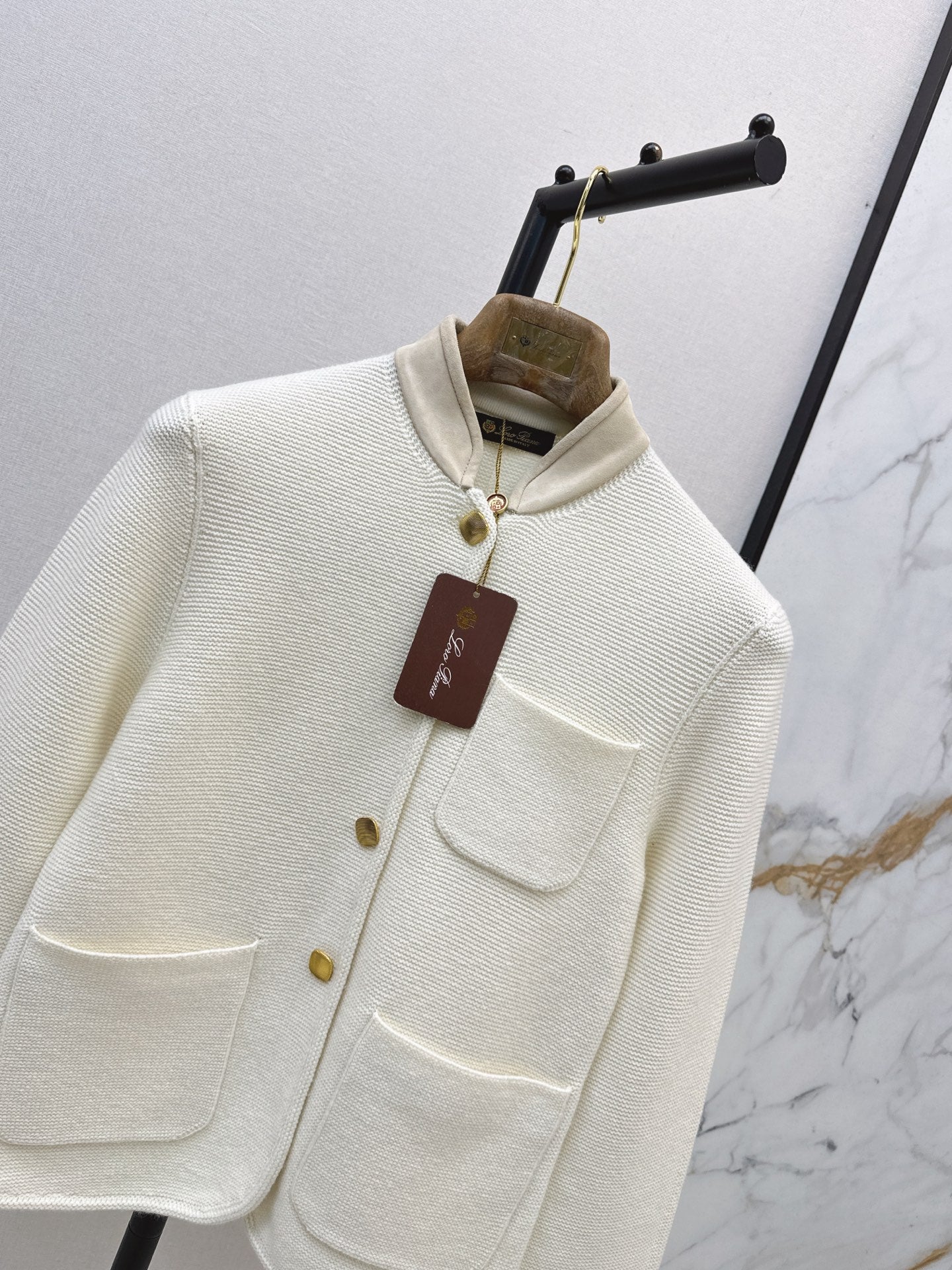 🔥Highest Quality🔥26FW New: Custom-design knit jacket featuring a blend of cashmere and suede 🤎
